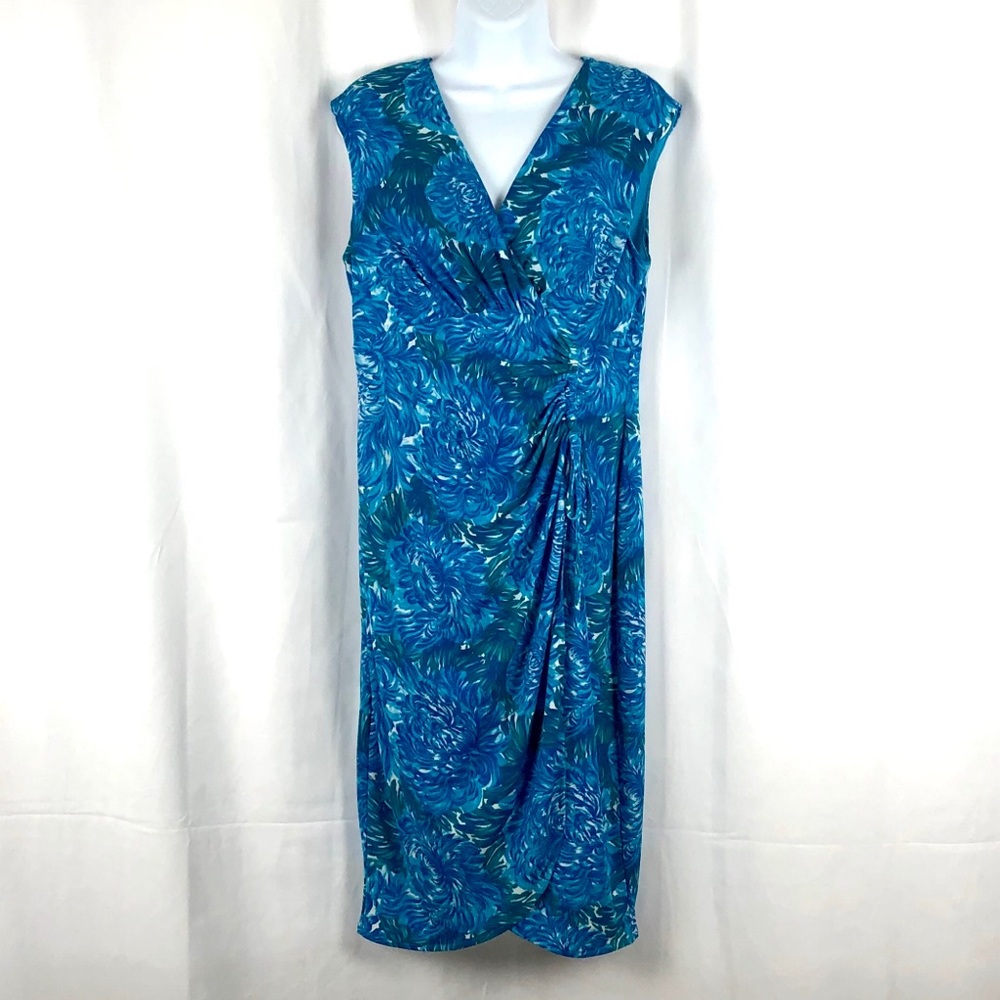 SOLD! London Times Blue Floral Dress - Size 12